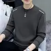 Envío RápidoCamiseta de Manga Larga con Cuello Redondo, Holgada y Gruesa, para Otoño e Invierno, Tallas Grandes