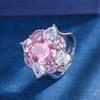 Zhuang Shengsheng Jóias Fundo de Cobre Banhado A Ouro Venda Quente Estilo Retro Simulação Diamante Rosa Pingente Anel Conjunto Pedra Principal 10*12