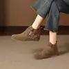 Botines para mujer Birkenstock, nuevos botines estilo Martin coreano Otoño/Invierno 2026, de suela plana para mujer, forrados de felpa, versátiles botines de algodón para otoño