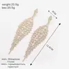 Moda Retrô Brincos Longos Europeus e Americanos de Diamante Cheios de Diamantes Brincos de Franja Exagerados Brincos Brincos para Mulheres E317