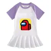 Verano 2023 Nuevo Ropa Infantil Vestido de Niña de Media Manga de Dibujos Animados Delgado de Dibujos Animados Transfronterizo Bebé Elegante Falda Plisada