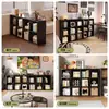 Gabinete de Celosía de Madera Maciza, Estantería Kalek Estilo Antiguo, Estante de Almacenamiento de Pie, Estantería y Gabinete de Almacenamiento de Ocho Compartimentos Integrados para Jardín de Infancia