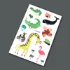 Pegatina de Tatuaje de Animales de Dibujos Animados para Niños Serie Aventura Espacial Segura y Ecológica Decoración para Actividades al Aire Libre Fiesta Impermeable