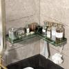 Estante de almacenamiento de esquina ligero de lujo para baño, escritorio de baño, tocador, colgante de pared, almacenamiento de cosméticos sin perforaciones