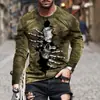 Camiseta Informal de Manga Larga de Moda para Hombre Novedad Comercio Exterior Europeo y Americano Amazon Moda para Hombre Transfronteriza Manga Larga Estampada