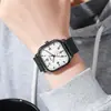 E-commerce Transfronteiriço Caixa Quadrada Personalizada Criativa Relógio Masculino Atacado Moda Retrô Pulseira de Silicone Estudante Relógio de Quartzo para Homens