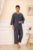 Ropa de Moxibustión de Manga Larga Delantera y Trasera de Algodón, Ropa de Belleza, Ropa para Baño de Vapor, Ropa de Manga Larga con Espalda Abierta para Masaje de Pies, Ropa de Manga Larga para Fisioterapia