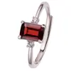 Anillo de Plata de Ley S925 con Piedra Natural de Color para Mujer, Amatista Amarilla, Topacio, Granate, Cubo de Azúcar, Simple Live Nuevo Venta al por Mayor