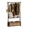Cabideiro, cabide de chão para quarto, uso doméstico, feito de bambu velho, cabideiro móvel, cabideiro simples, suporte de roupas para interior