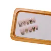 Novo Estilo Suave Estilo Chanel Exquisito High-end Patch de Unha Francesa Armadura Pura Usada à Mão Cor Natural Branco Versátil