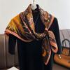 2024 Primavera e Outono Nova Moda 90 Grande Lenço Quadrado Cachecol Feminino Estilo Ocidental Xale Protetores de Pescoço Decoração Externa Cachecol