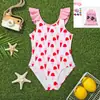 2025 Nuevo Traje de Baño de Verano para Niñas Traje de Baño de una Pieza para Niñas Lindo Transpirable con Tirantes Helado Ropa de Verano para Niñas