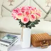 Flor de Rosa de Terciopelo de Tallo Único con Tacto Real para Decoración del Hogar Suministros Boda Planta de Simulación Flor Artificial