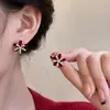 Brincos de Miçangas com Laço Vermelho para Outono e Inverno para Mulheres, Brincos de Alta Qualidade, Novos Brincos Vermelhos Estilo Chinês 2025