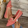 2026 Primavera Nuevos Mocasines de Malla Tejida con Lazo y Punta Fina Planos para Mujer Zapatos Cómodos para el Trabajo Fabricante