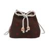 2024 Outono Novo Casual Simples Rua Distintivo Bolsa de Ombro Moda Estilo Ocidental Linda Bolsa Portátil para Mulheres