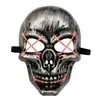 Máscara de Caveira Iluminada por LED Transfronteiriça Estilo Horror de Halloween Props para Festa Bar Performance Fabricante em Estoque