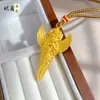 Retención de Color Alta Arena Dorada Antigua Deidad Guardiana del Tíbet Garuda Sabiduría Garuda Vajra Mazo Colgante Accesorios Joyería