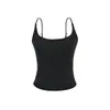 Top de tirantes finos ajustables, color liso, acolchado, escote cuadrado, puramente seductor, para mujer