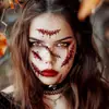 Novos adesivos de tatuagem COS sangrentos de Halloween transfronteiriços, adesivos faciais à prova d'água para maquiagem de festa de ferida de terror