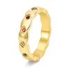 Anillo de pareja de acero de titanio estilo coreano con diamante multicolor en forma de arcoíris, oro de 18 quilates, joyería de anillo de estilo fragante