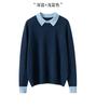 Suéter 100% Caxemira Pura Suéter Feminino Gola Polo Moda Design de Combinação de Cores Rejuvenescedor Outono e Inverno Novo Suave e Macio Roupa de Baixo
