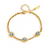 Pulsera Jieding de Acero Inoxidable Europeo y Americano con Circonita Azul Joyería de Mano de Nicho Accesorios Transfronterizos para Mujeres con un Toque de Alta Gama y Diseño de Lujo Ligero
