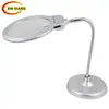 Lupa LED de Gran Tamaño de 130 mm de Gama Alta para Escritorio con Brazo Metálico Flexible que se Puede Doblar Libremente
