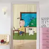 Cortina de Puerta de Dibujos Animados para Uso Doméstico, Cortina Divisoria de Dormitorio, Cortina Divisoria de Cocina y Baño, Cortina de Tela sin Taladro, Media Cortina