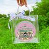 Sacola de Presente de Feliz Aniversário, Sacola de Lembrança, Sacola Tote de Plástico PVC Transparente com Fita para a Temporada de Volta às Aulas do Jardim de Infância