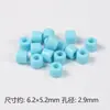 Cor Sólida Acrílico Perfurado 6*5mm Contas Cilíndricas DIY Corrente de Celular Pulseira Colar Acessórios de Joia Material para Contas Espaçadoras