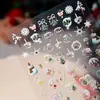 Cyansea Popular Transfronterizo Otoño e Invierno Muñeco de Nieve Árbol de Navidad Lazo Decoración de Uñas Pegatinas DIY Funda de Teléfono Móvil Tableta