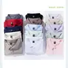 Ropa de trabajo de manga corta con cuello polo de algodón puro de doble hilo 32s para hombre, color sólido, versátil para actividades, uniforme de grupo