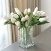 Flores Artificiales Transfronterizas, Tulipanes, Flores Artificiales, Sala de Estar Húmeda, Decoraciones de Mesa para Interiores de Lujo Ligero, Adornos Decorativos de Ramo