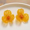 Exquisito diseño aretes de flor de cuentas de cristal de colores tejidos a mano clip para el cabello tocado ropa accesorios creativos DIY