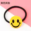 Estilo Comutador Moderno e Simples Faixa de Cabelo Preta de Alta Elasticidade Corda para Rabo de Cavalo Amarela com Acessórios de Sorriso Elástico de Borracha Acessórios de Cabelo