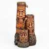 Fonte de Água para Exterior Estilo Americano com Circulação de Água, Design Rosto Fantasma da Amazônia, Estilo Tribal, Alimentada por Energia Solar e Personalizável