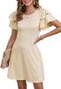 Vestido de Verão 2025 Feminino Amazon Transfronteiriço com Manga de Borda Plissada Vestido Casual e Confortável com Bolso Canguru Calças