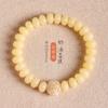 Topacio Cremoso Raíz de Bodhi Cuentas de Ábaco Zorro de Nueve Colas Camelia Pulsera de Estilo Nacional Femenina Cuentas de Buda Plato de Juego Pulsera de Juego
