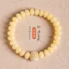 Pulsera Bodhi Original de Jade Blanco Frijol de Leche para Mujer Camelia Zorro de Nueve Colas Corazón de Niña Linda Pulsera de Círculo Único Regalo