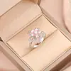 Anillo Giratorio de Descompresión Corazón Accesorio Giratorio Accesorio de Joyería para Mano Colgante Anillo Abierto Transfronterizo Trébol de Cuatro Hojas
