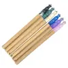 Mango de abanico con bordado, Mango de abanico de madera de haya, Mango de abanico hecho a mano para DIY, Vara extendida de abanico de palacio, Mango de abanico de palo de madera redondo