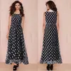 Vestido Largo de Mujer Europeo y Americano Amazon, Vestido de Verano, Gasa de Lunares Blanco y Negro, Falda Acampanada, Falda con Lazo, Cintura Alta