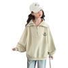 Suéter para niñas, ropa de primavera 2025, nuevo estilo occidental, primavera y otoño, camisa polo para niños de mediana y grande, camisa básica con solapa para estudiantes de secundaria.