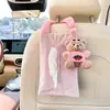 Caixa de Lenço de Carro Fofa Urso de Desenho Animado Pendurada no Carro Caixa de Lenço Multifuncional Boneca Criativa Bolsa de Lenço para Carro