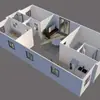 Contenedor de Expansión Bi-Ala para Exportación Habitación 666cm 1332cm Casa Integrada de Acero Colorido Casa Resistente a Terremotos Habitación Móvil para Actividades
