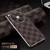 Adequado para Capa de Celular OPPO Find X8 Nova Find X8 Pro Xadrez Café Couro Find X7 Furo Fino Anti-queda