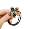 Estilo coreano Novo Flash Diamante Flor Cabeça Corda Rabo de Cavalo Menina Sênior Elegante Corda de Cabelo Bola Estilosa Anel de Cabelo Tendão de Borracha