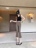 Pantalones Acampanados de Verano de Nuevo Estilo de Ocho Puntos Divididos Cielo Estrellado para Mujer, Cintura Alta, Adelgazantes, Delgados y Ajustados para Primavera y Verano