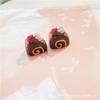 Simulación pastel de crema de oso de chocolate diy resina comida accesorios de juego crema funda de teléfono accesorios para pinza de pelo